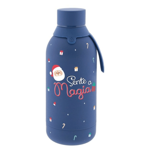 Garrafa térmica Natal 500ml - Sente a magia - Papelaria Encantada
