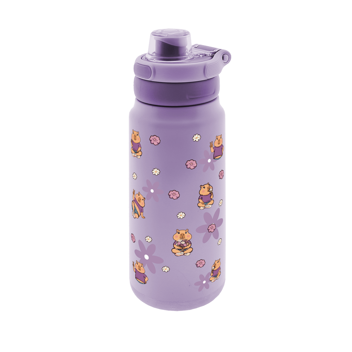 Garrafa térmica Sport 750ML Lilac Capivara - Papelaria Encantada