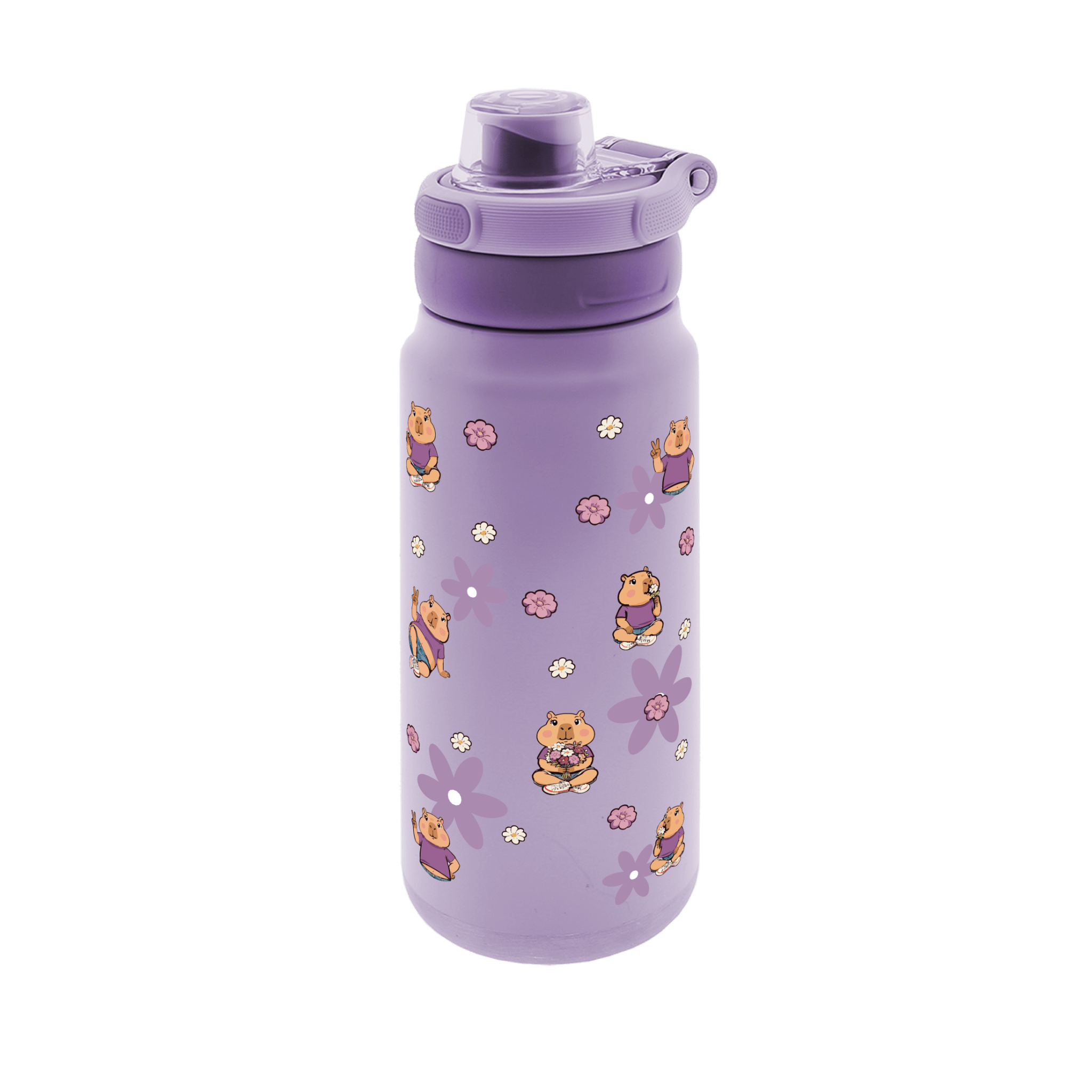 Garrafa térmica Sport 750ML Lilac Capivara - Papelaria Encantada