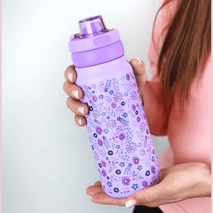 Garrafa térmica Sport - Lilac - Floral Vibes 750ML - Papelaria Encantada
