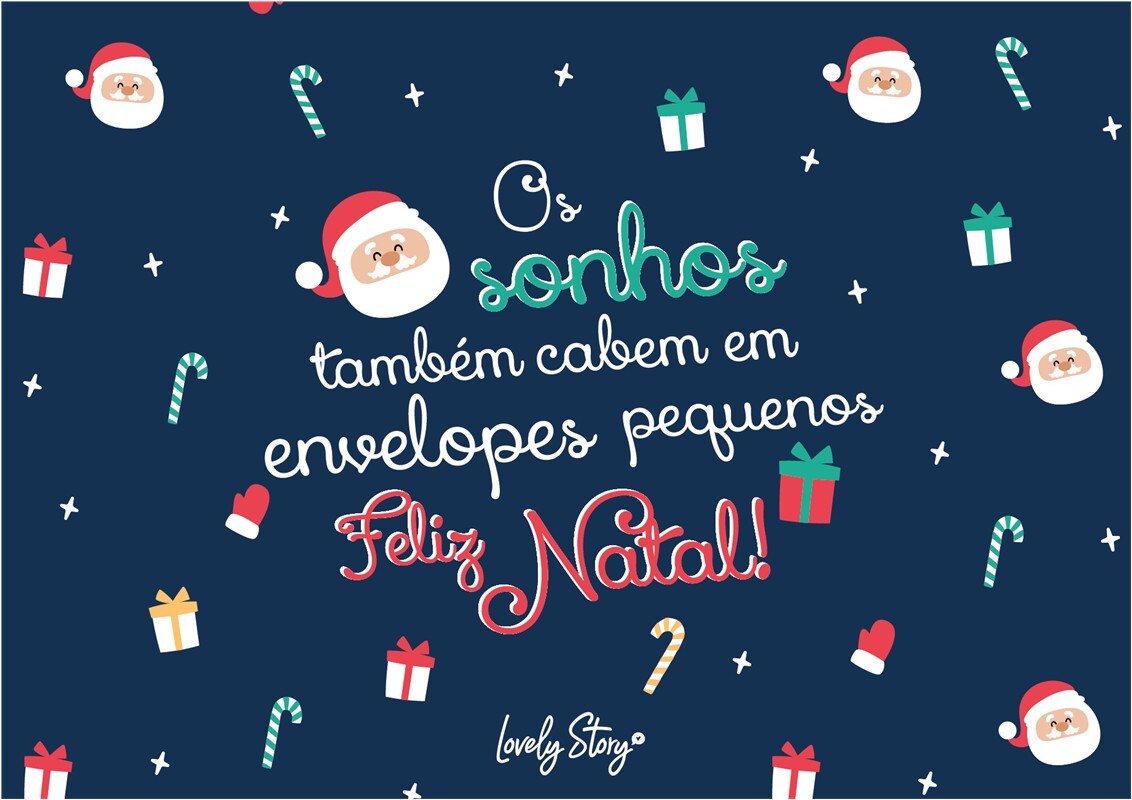 Envelope - Os sonhos também cabem em envelopes pequenos - Feliz natal