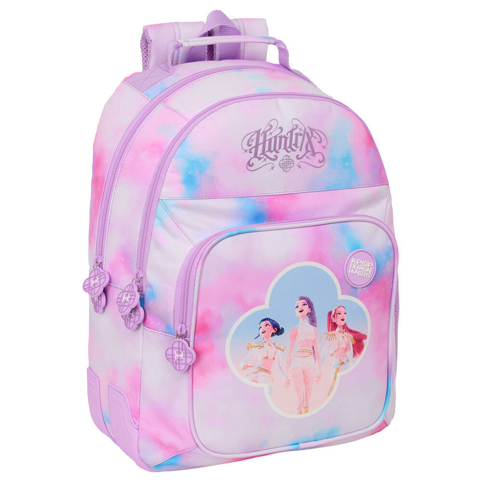 Mochila Kpop Demon Hunters 42cm adaptavel a trolley