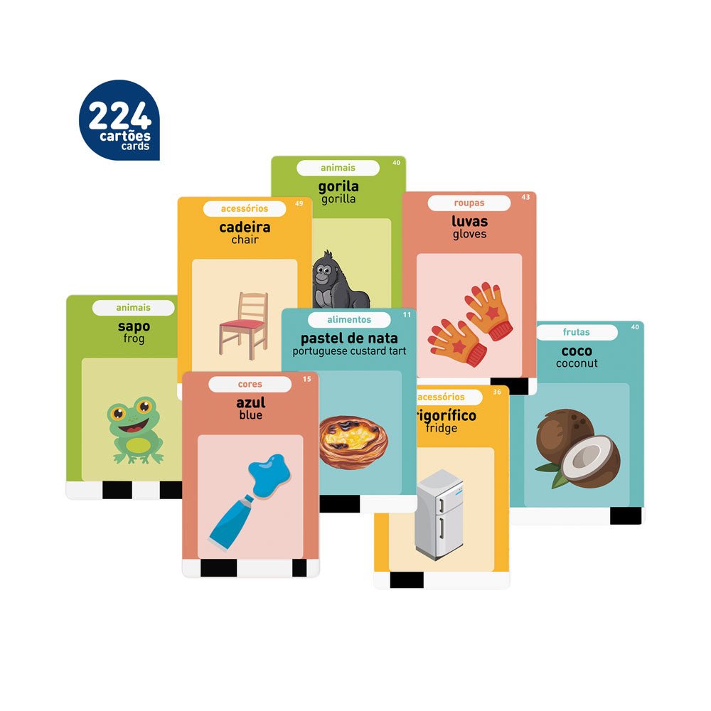 Jogo Educativo Aprende Inglês com 224 cartões - Papelaria Encantada