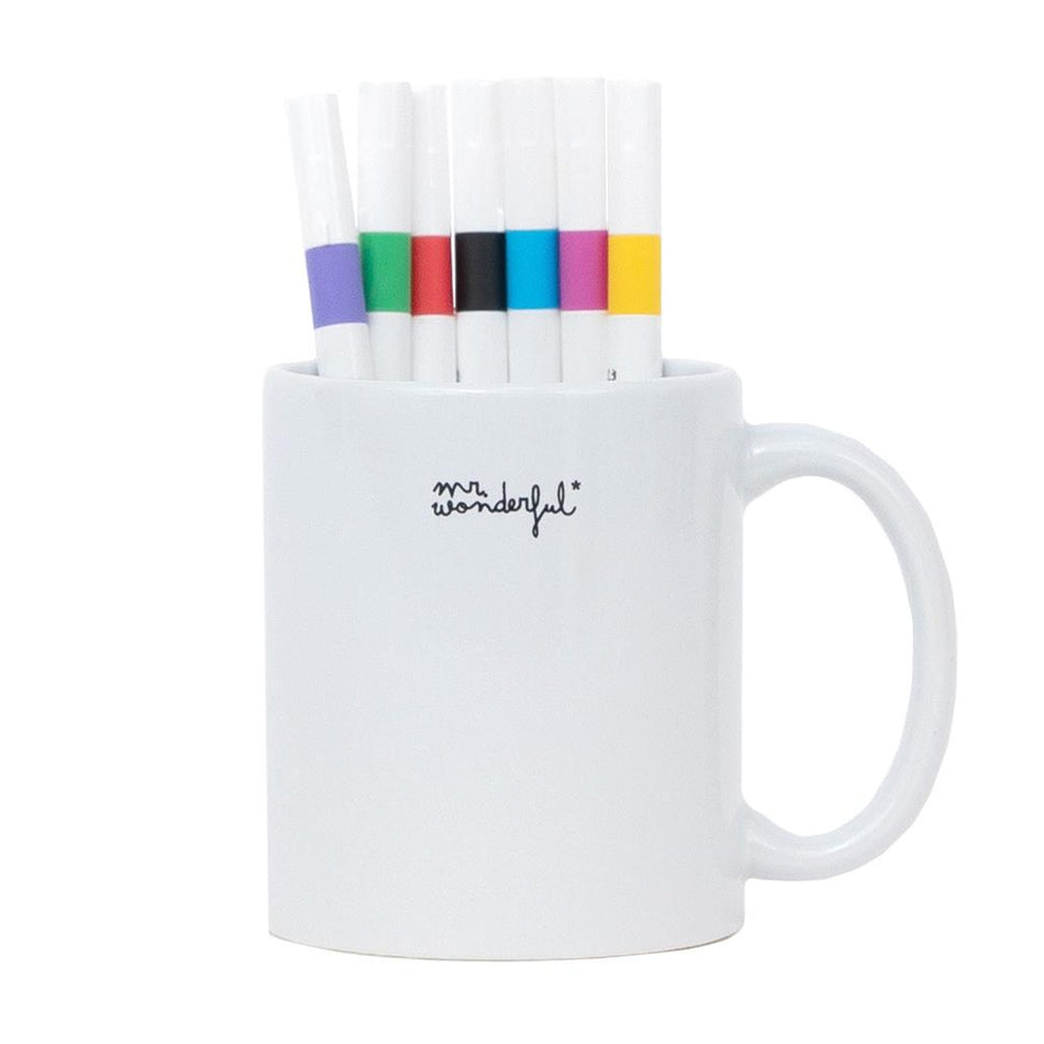 Kit Caneca para colorir + Marcadores - Só para verdadeiros artistas - Mr. Wonderful - Papelaria Encantada
