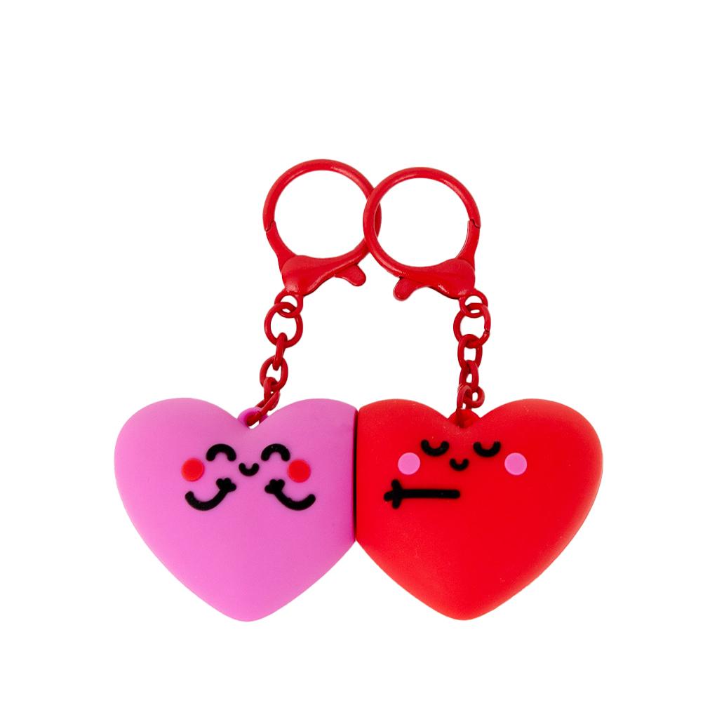 Kit de 2 Porta - chaves - Corações Fúcsia e Vermelho - Mr wonderful - Papelaria Encantada