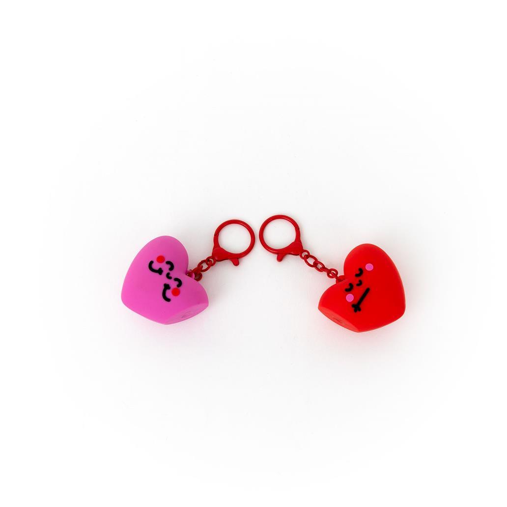 Kit de 2 Porta - chaves - Corações Fúcsia e Vermelho - Mr wonderful - Papelaria Encantada