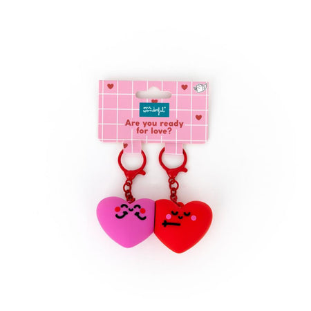 Kit de 2 Porta - chaves - Corações Fúcsia e Vermelho - Mr wonderful - Papelaria Encantada
