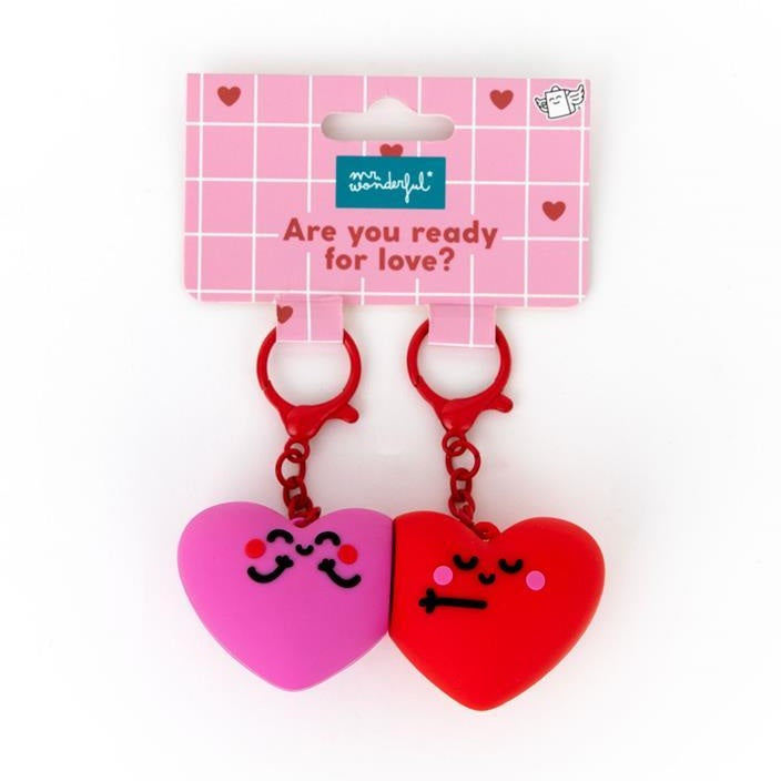 Kit de 2 Porta - chaves - Corações Fúcsia e Vermelho - Mr wonderful - Papelaria Encantada