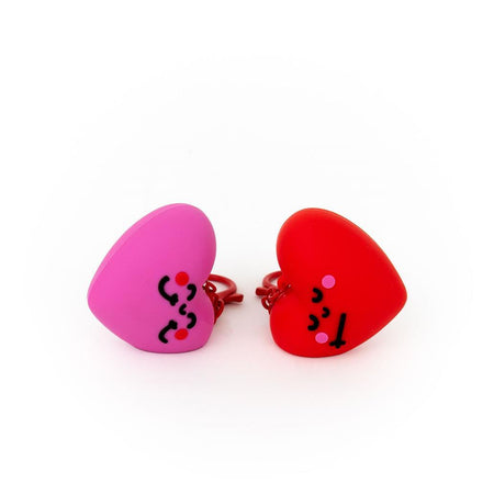 Kit de 2 Porta - chaves - Corações Fúcsia e Vermelho - Mr wonderful - Papelaria Encantada