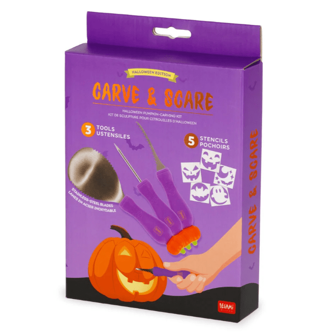 Kit de Escultura de Abóbora para Halloween - Esculpir e Assustar - Papelaria Encantada