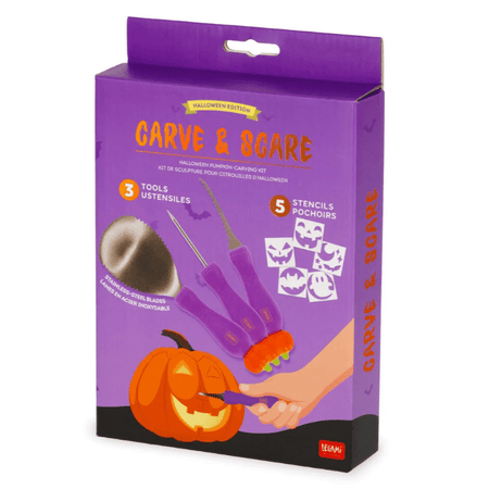 Kit de Escultura de Abóbora para Halloween - Esculpir e Assustar - Papelaria Encantada