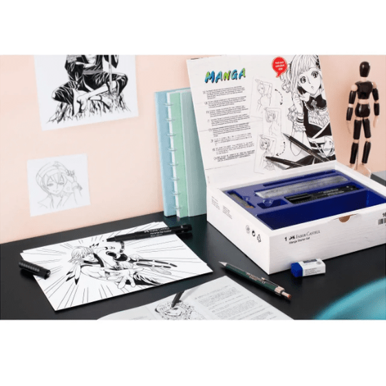 Kit de iniciação em pintura Manga - Faber - castell - Papelaria Encantada
