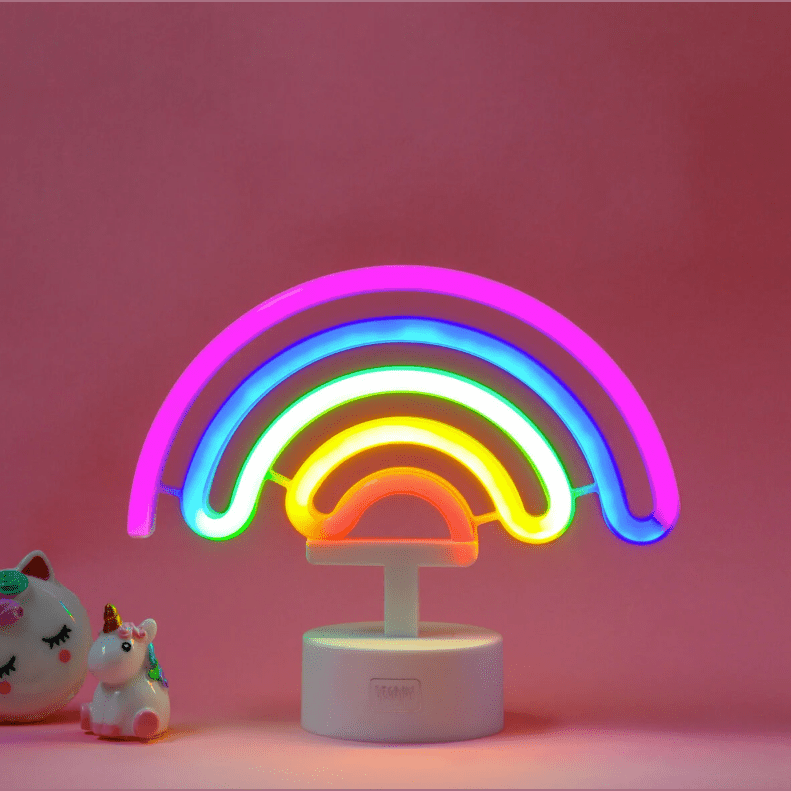 Lâmpada LED com efeito neon Arco-Íris Legami - Papelaria Encantada