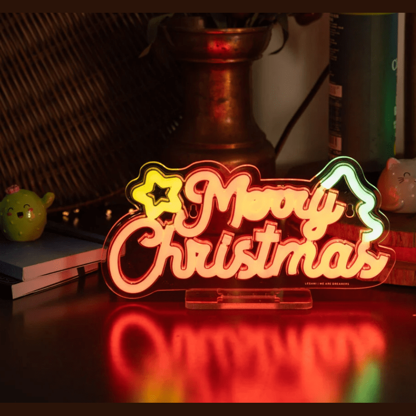 Lâmpada LED com efeito néon - Feliz Natal - É um sinal - Papelaria Encantada
