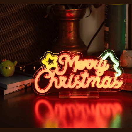 Lâmpada LED com efeito néon - Feliz Natal - É um sinal - Papelaria Encantada