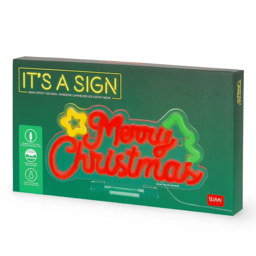 Lâmpada LED com efeito néon - Feliz Natal - É um sinal - Papelaria Encantada