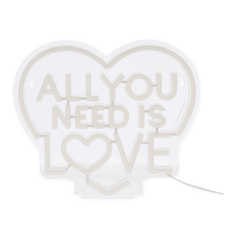 Lâmpada LED com efeito neon - Tudo que você precisa é amor - É um sinal - Papelaria Encantada
