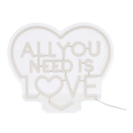 Lâmpada LED com efeito neon - Tudo que você precisa é amor - É um sinal - Papelaria Encantada
