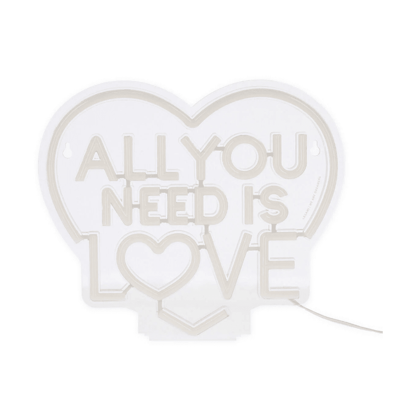 Lâmpada LED com efeito neon - Tudo que você precisa é amor - É um sinal - Papelaria Encantada