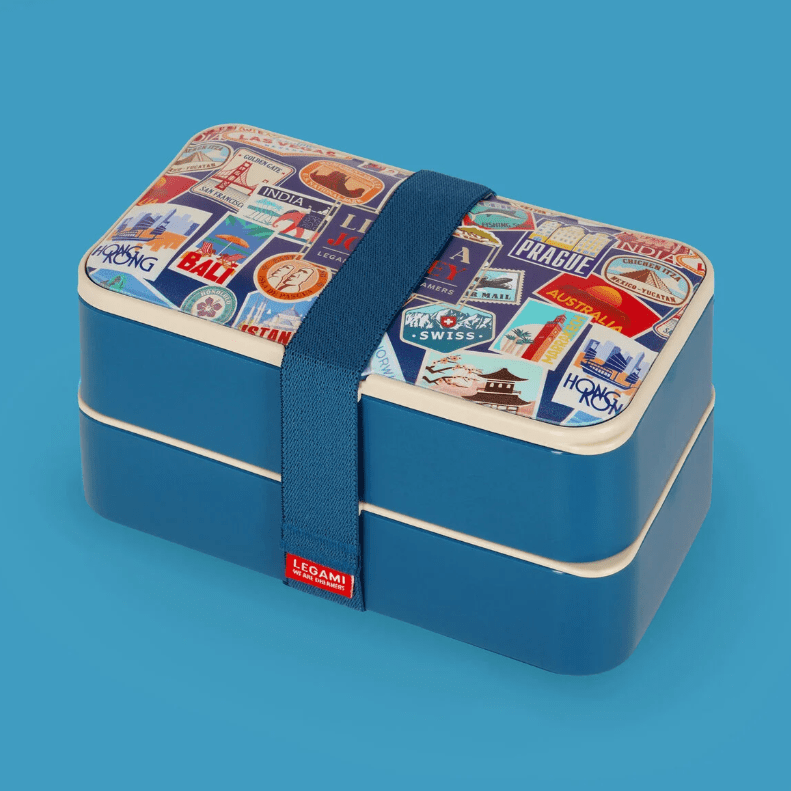 Lancheira Legami adesivos de viagem 1.2L - Papelaria Encantada