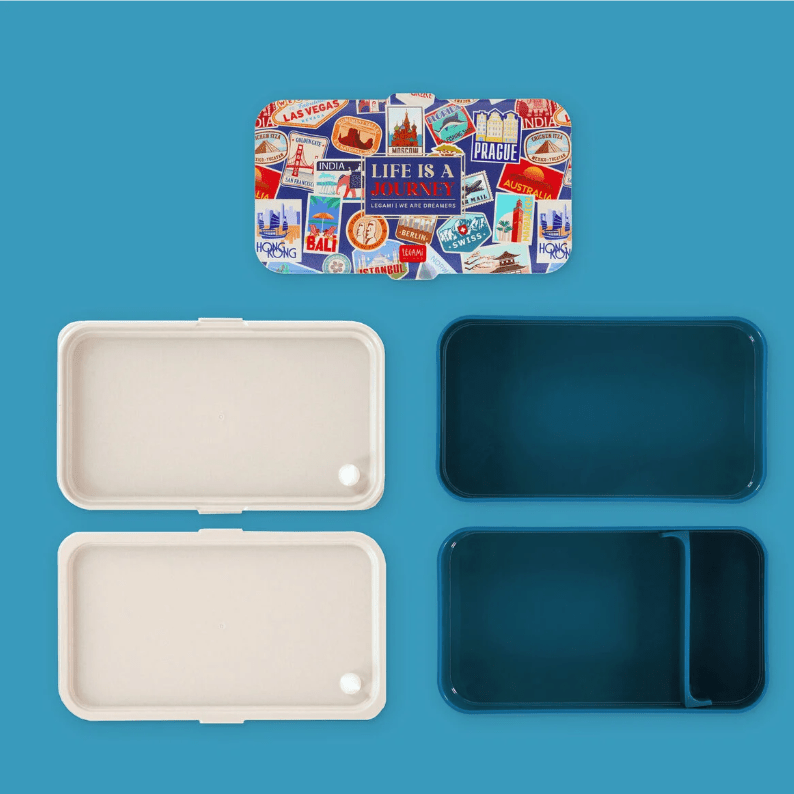 Lancheira Legami adesivos de viagem 1.2L - Papelaria Encantada