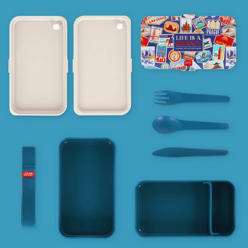 Lancheira Legami adesivos de viagem 1.2L - Papelaria Encantada