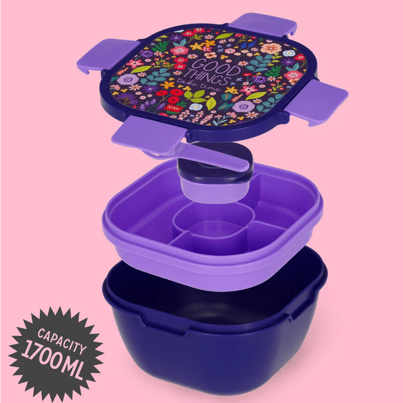 Lancheira Legami Flores 1.7L - Papelaria Encantada