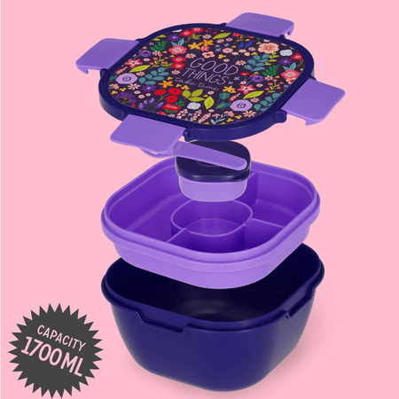 Lancheira Legami Flores 1.7L - Papelaria Encantada