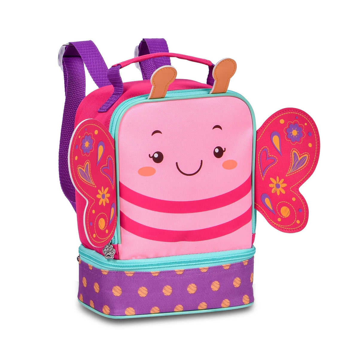 Lancheira térmica Borboleta Rosa 22cm - Papelaria Encantada