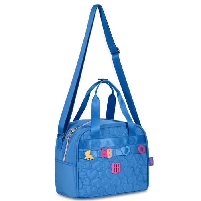Lancheira Térmica Rebecca Bonbon Soft Texturizado com Matelassê Azul - Papelaria Encantada
