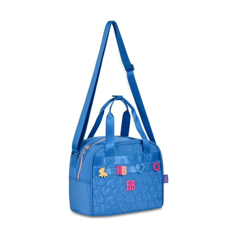 Lancheira Térmica Rebecca Bonbon Soft Texturizado com Matelassê Azul - Papelaria Encantada