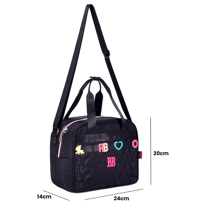 Lancheira Térmica Rebecca Bonbon Soft Texturizado com Matelassê Preto - Papelaria Encantada