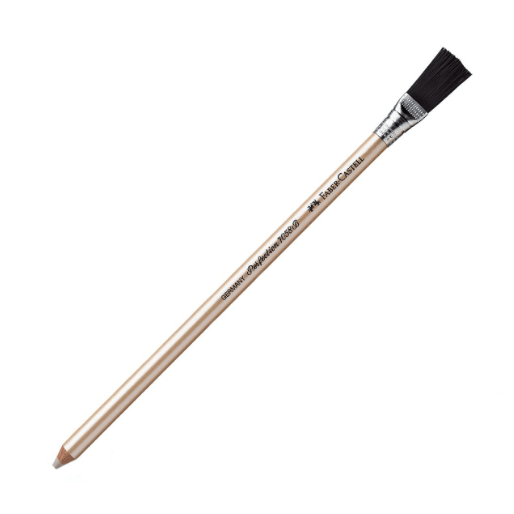 Lápis borracha FABER - CASTELL branca com pincel - Papelaria Encantada