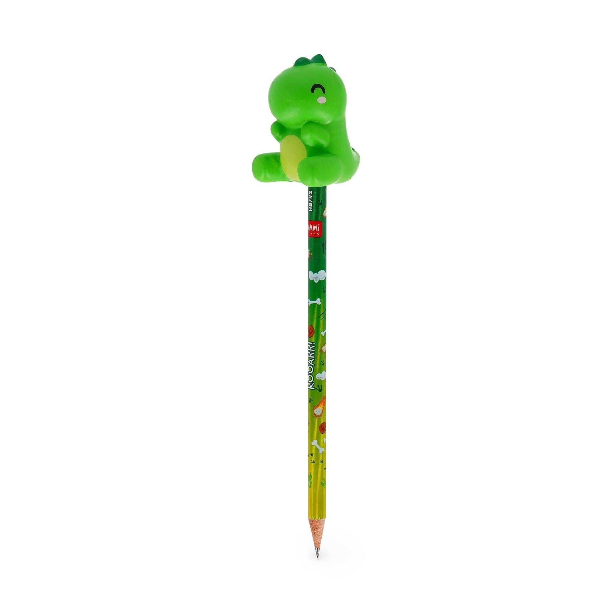 Lápis com boneco squishy Dinossauro - Legami - Papelaria Encantada