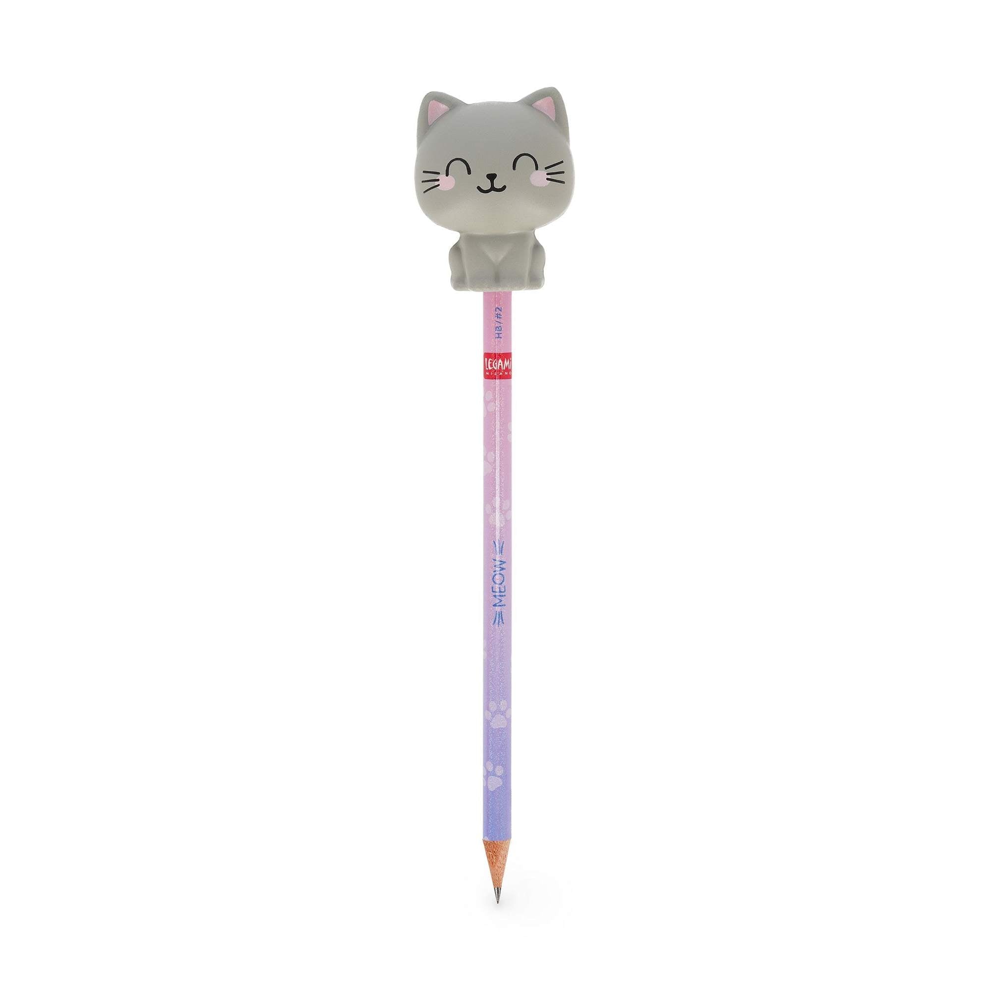 Lápis com boneco squishy Gato - Legami - Papelaria Encantada