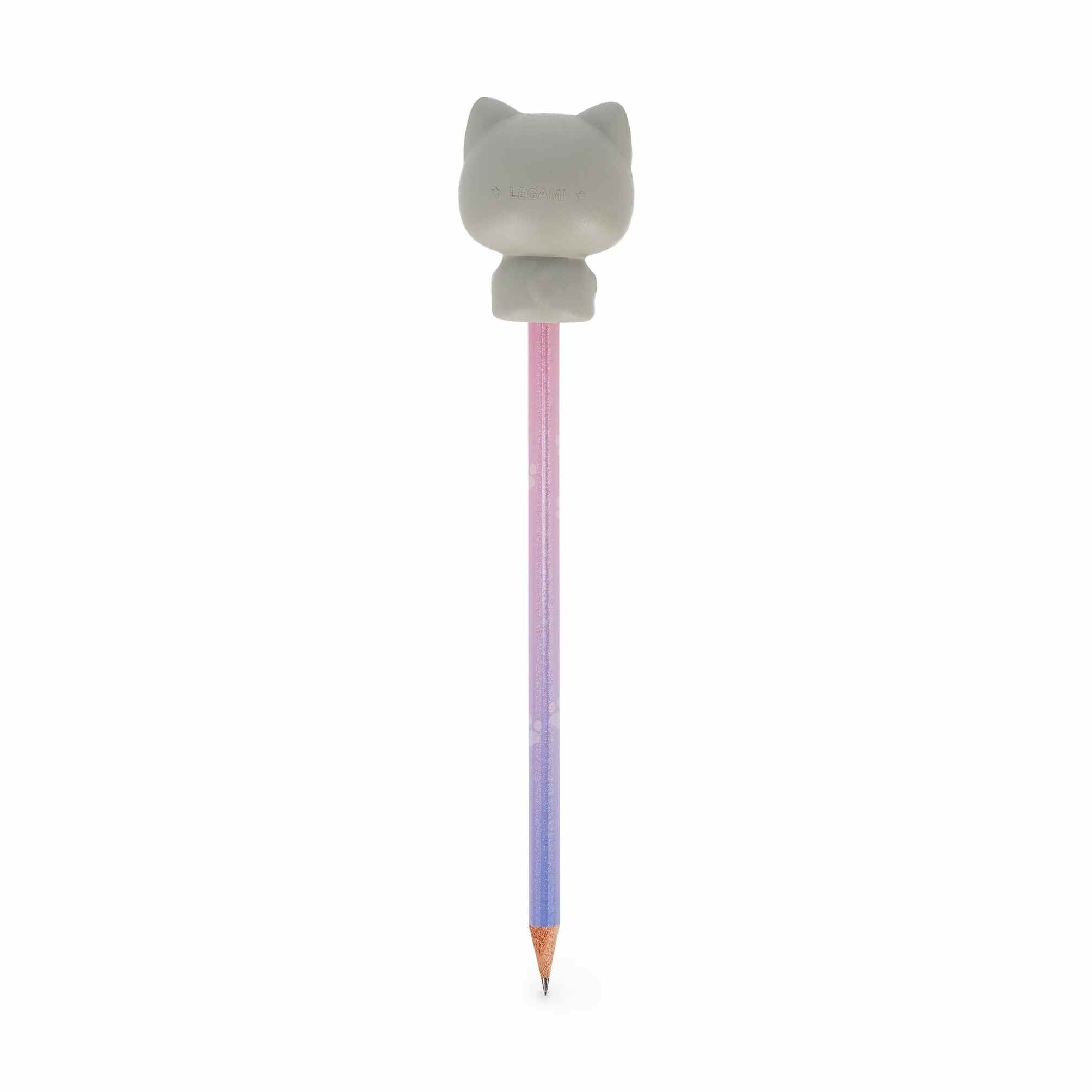 Lápis com boneco squishy Gato - Legami - Papelaria Encantada