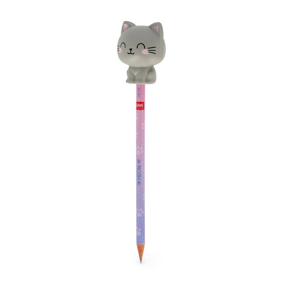 Lápis com boneco squishy Gato - Legami - Papelaria Encantada