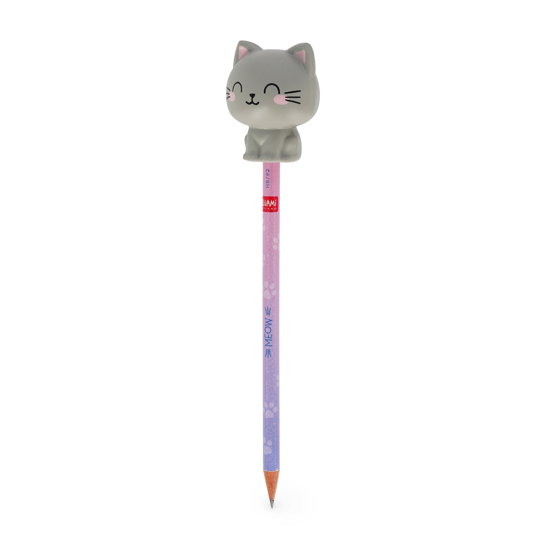 Lápis com boneco squishy Gato - Legami - Papelaria Encantada