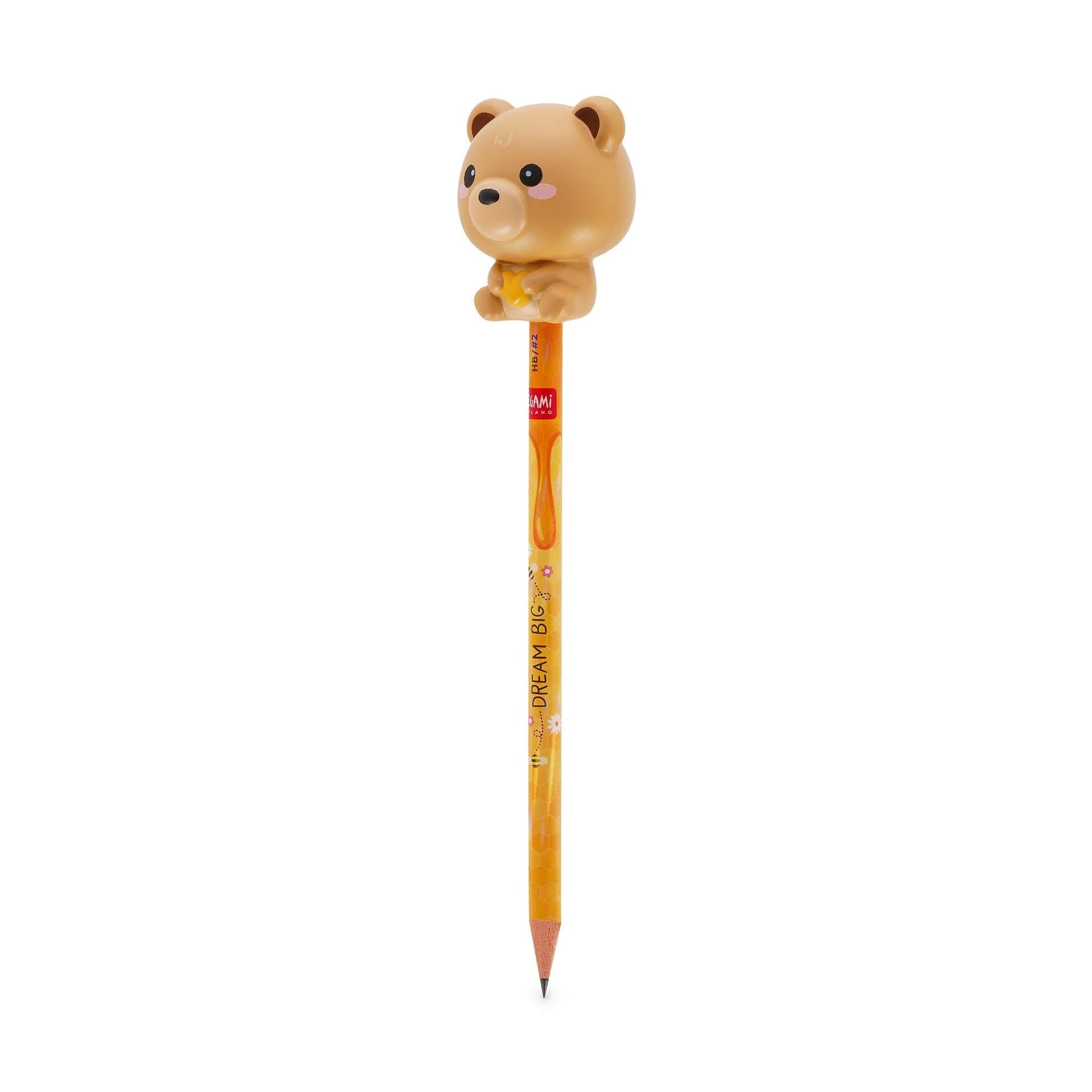 Lápis com boneco squishy Urso - Legami - Papelaria Encantada