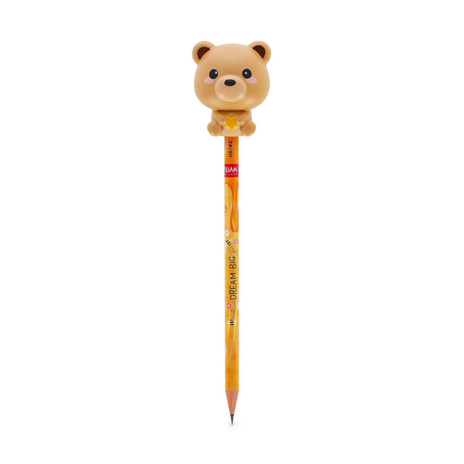 Lápis com boneco squishy Urso - Legami - Papelaria Encantada