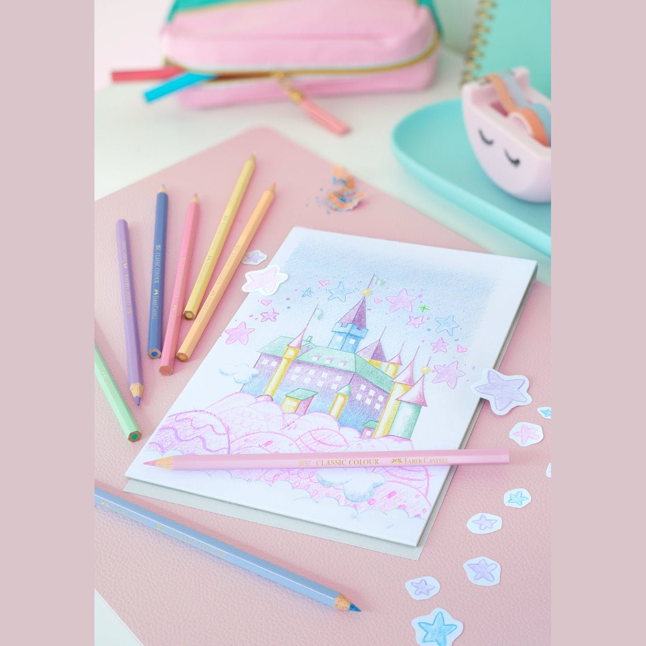 Lápis cor Faber-Castell cores pastel - Papelaria Encantada