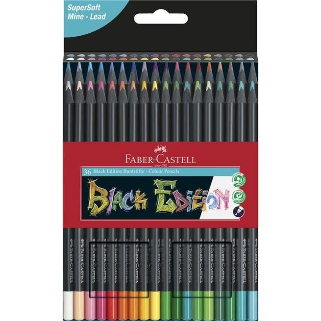 Lápis de Cor Black Edition, Blister 36 Cores FABER-CASTELL - Papelaria Encantada