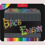 Lápis de cor Black-edition Faber-Castell caixa metálica 100 - Papelaria Encantada