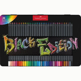 Lápis de cor Black-edition Faber-Castell caixa metálica 36 - Papelaria Encantada