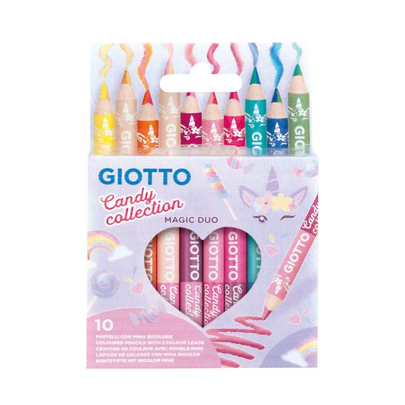 Lápis de Cor Duplo Giotto Magic Duo Candy Collection 10 Unidades - Papelaria Encantada