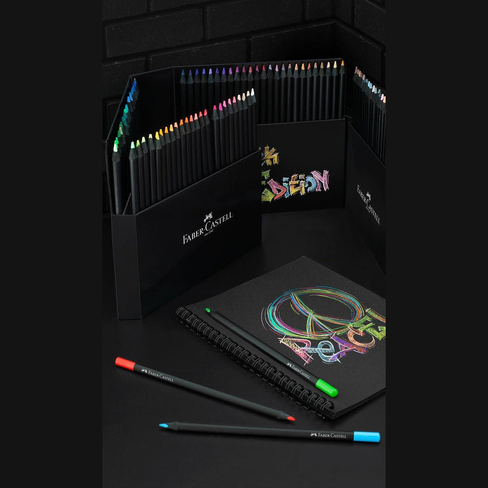 Lapis de cor Faber - Castell caixa de 100 Black edition - Papelaria Encantada