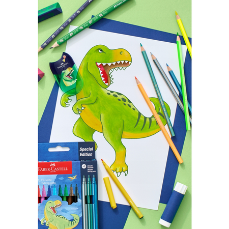 Lápis de cor Faber - Castell Dinossauro 10+3 - Papelaria Encantada