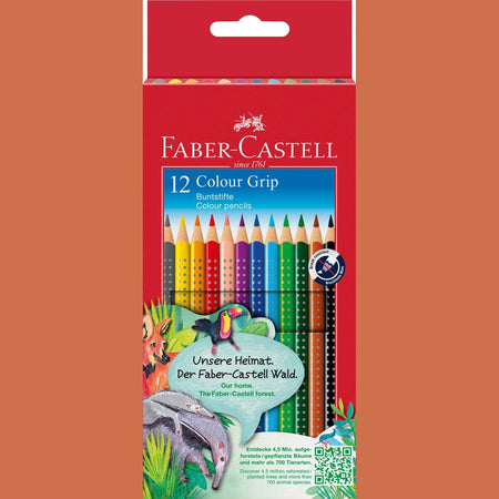 Lápis de cor Faber-Castell Grip 12 cores - Papelaria Encantada