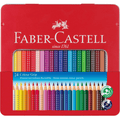 Lápis de Cor Faber - Castell Grip Caixa Metálica 24 Cores - Papelaria Encantada