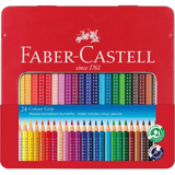 Lápis de Cor Faber - Castell Grip Caixa Metálica 24 Cores - Papelaria Encantada